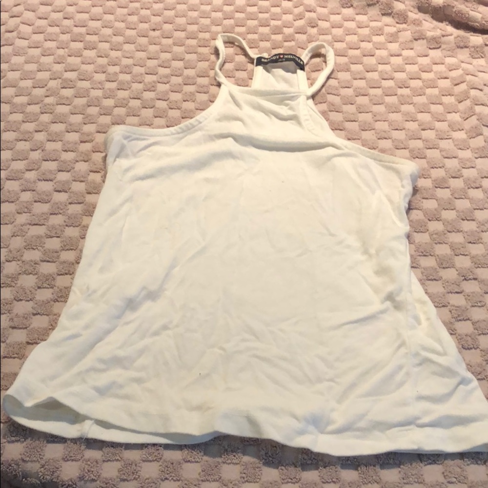 White razor back tank top